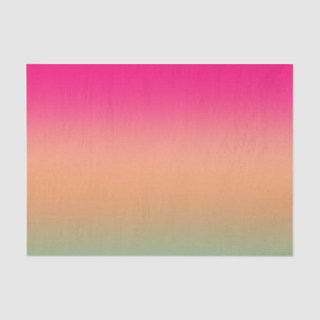 Trendy Neon Pink green and sandy brown Tissue Paper (Front)