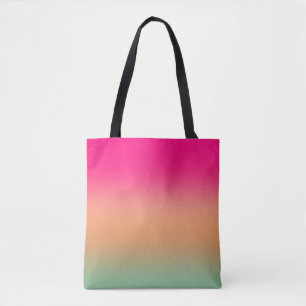 Trendy Neon Pink green and sandy brown Tote Bag