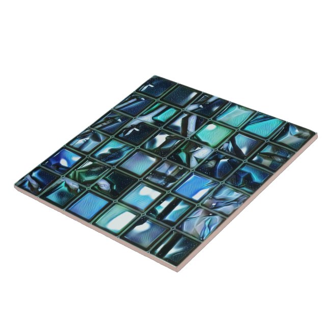 Trendy Nevada Galaxy, Sapphire & Emerald Mosaic Tile (Side)