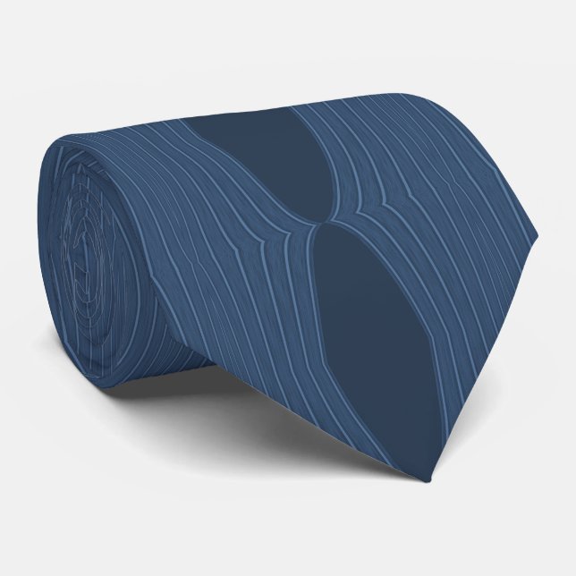Trendy New Blues Abstract Repeating Pattern  Tie (Rolled)