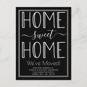Trendy New Home Sweet Home Typography Moving Announcement Postcard