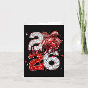 Trendy New Year’s Eve Hello 2026 Happy New Year Fa Card