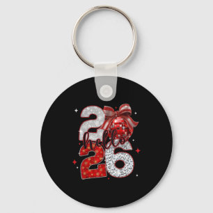 Trendy New Year’s Eve Hello 2026 Happy New Year Fa Keychain