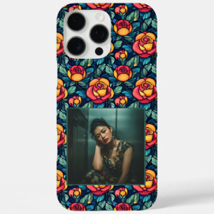 Trendy Newlywed Gift Rose Floral Custom  iPhone 16 Pro Max Case