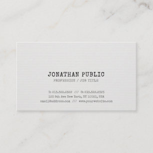 Trendy Nostalgic Look Elite Design Minimal Plain Business Card