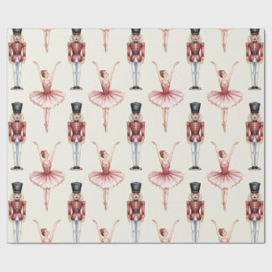 Trendy Nutcracker and Ballerina ballet dancer      Wrapping Paper