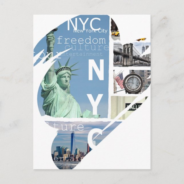 Trendy Nyc New York City Modern Pop Art Ny Postcard (Front)