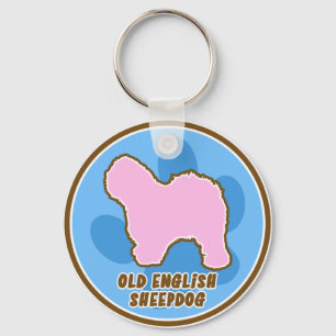 Trendy Old English Sheepdog Keychain