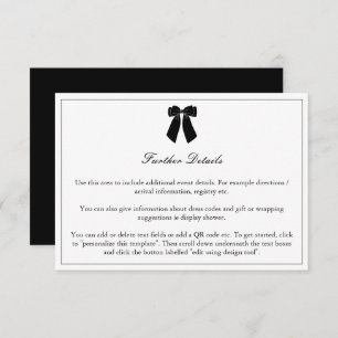 Trendy Old Money Aesthetic Bridal Shower QR Code Enclosure Card
