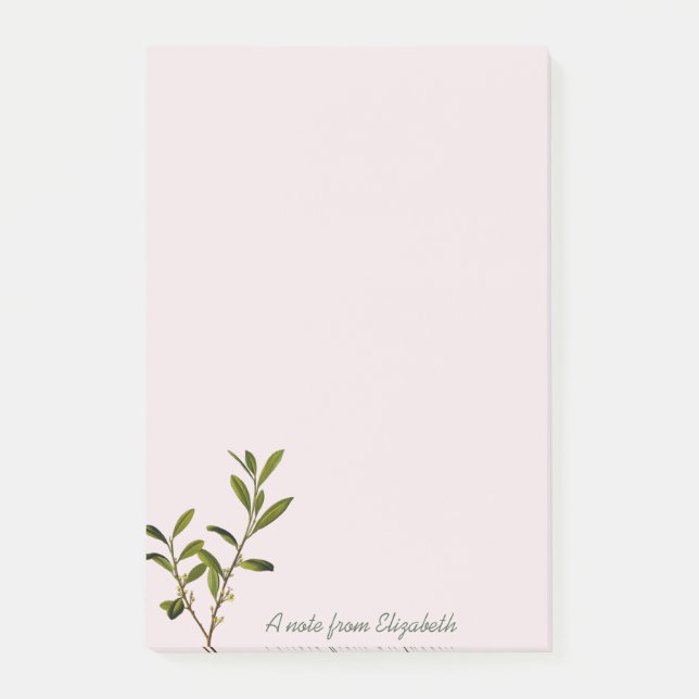 Trendy Olive Branch - Personalized Post-it Notes (Front)