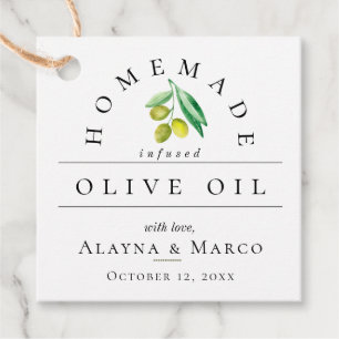 Trendy Olive Oil Wedding Favour Tags