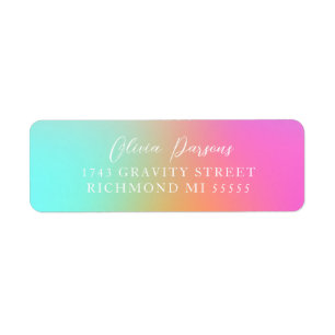 Trendy Ombre Rainbow Gradient Scripted Design 