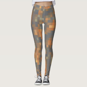Trendy Orange Blue Stripes Leggings