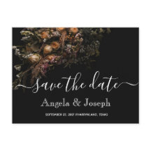trendy orange Floral Save the Date Ann Ann