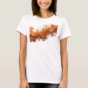 Trendy Orange GOLDEN STARS AND LIQUID GOLD T-Shirt