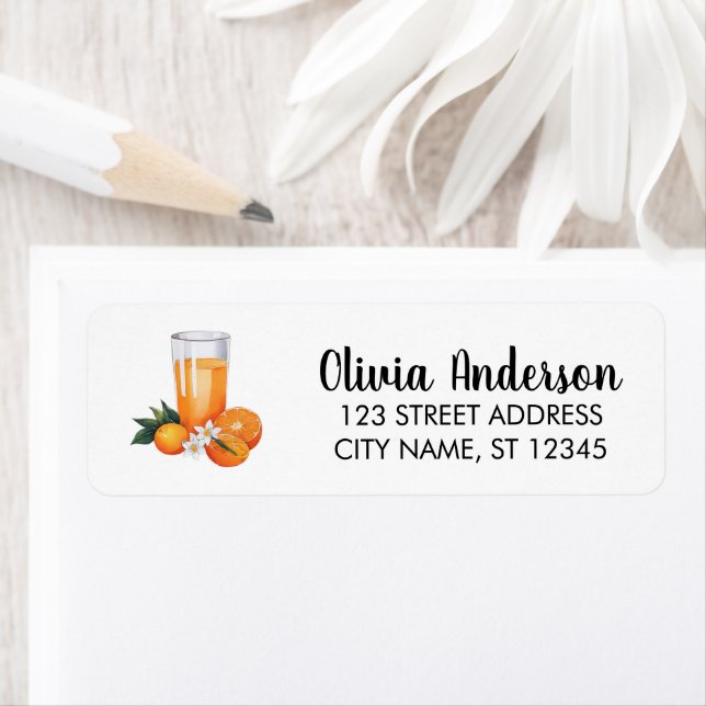 Trendy Orange Juice  Return Address Label        (Insitu)