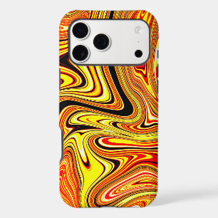 Trendy Orange Marble Swirl Pattern