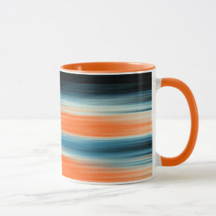 Trendy Orange Red Blue Stripes Mug