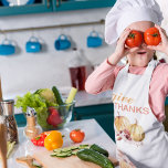 Trendy Orange & Red Give Thanks & Pumpkin Kids Apron<br><div class="desc">Best Gift For Your Friends And Family,  Personalized Thanksgiving Text With Autumn Colours. Happy Thanksgiving With Watercolor Pumpkins With Flowers . Ideas for decorate you home on Thanksgiving</div>