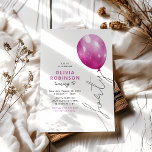 Trendy Paink Balloon 40th Birthday Invitation<br><div class="desc">Embrace the 40th chapter of your life with our stylish and unique birthday invitations. With chic typography and a 'forty' balloon string over a white background,  our invites are sure to set the tone for a birthday party that will be remembered for years to come.</div>