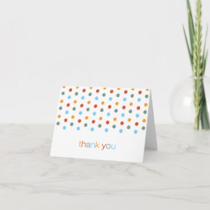 Trendy Painted Polka Dots Thank You Note Card