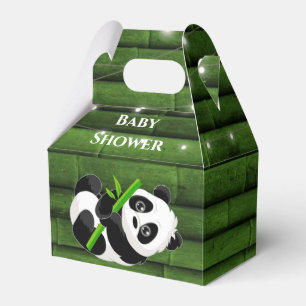 Trendy Panda Bear Bamboo Baby Shower Favor Box