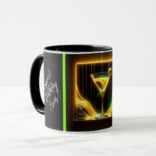 Trendy Party Time Neon Personalized Mug