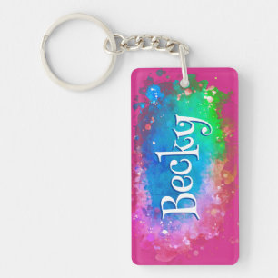 Trendy Pastel Background Keychain