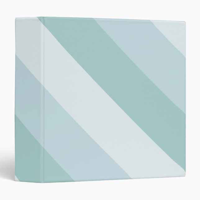 Trendy Pastel Blue Green Colours Stripes Template Binder (Front/Spine)