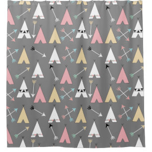 Trendy Pastel Boho Teepees and Arrows Pattern