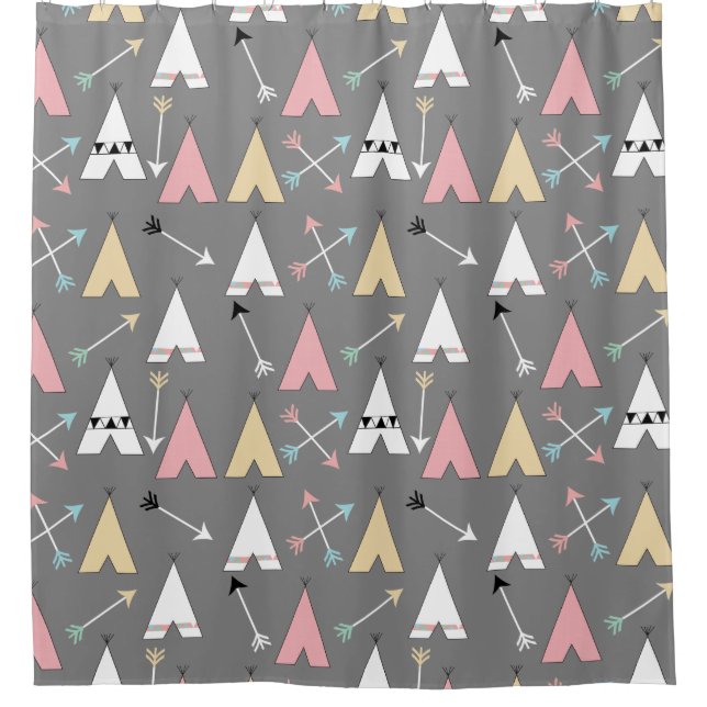 Trendy Pastel Boho Teepees and Arrows Pattern (Front)
