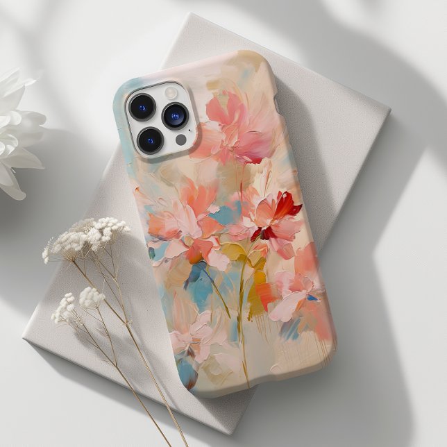 Trendy Pastel Flower Artistic Abstract Case-Mate iPhone Case (Creator Uploaded)