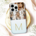 Trendy Pastel Ombre Photo Collage Monogram Initial iPhone 16 Pro Max Case<br><div class="desc">Create a unique, stylish accessory with this personalized photo collage phone case, featuring space for four of your favourite images and an elegant monogram. This design offers a sleek, modern layout with a soft gradient background and customizable gold initial. Perfect for showcasing your favourite memories while protecting your phone in...</div>