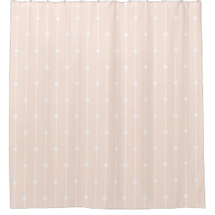 Trendy Pastel Peach Pink striped and dotted modern