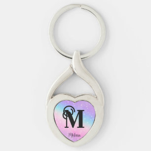 Trendy Pastel Pink and Purple Keychain