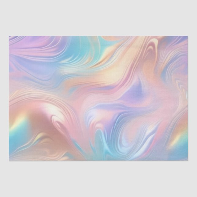 Trendy pastel Pink Blue yellow abstract waves Tissue Paper (Front)