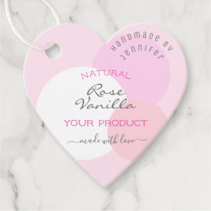 Trendy Pastel Pink Colours Custom Text Chic Hangin Favour Tags