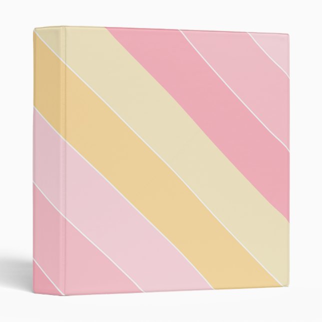 Trendy Pastel Pink Vanilla Yellow White Colours Binder (Front/Spine)