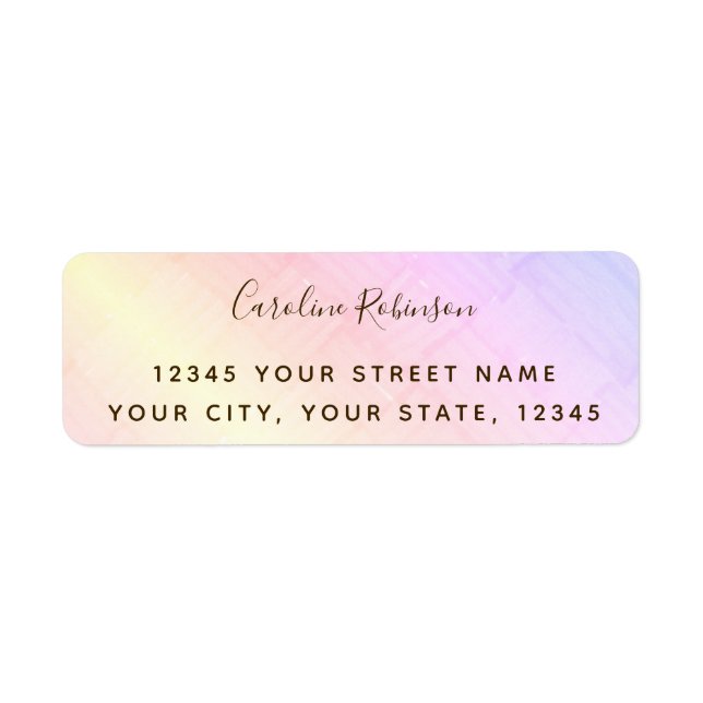 Trendy Pastel Rainbow Motif Adresse de retour (Devant)