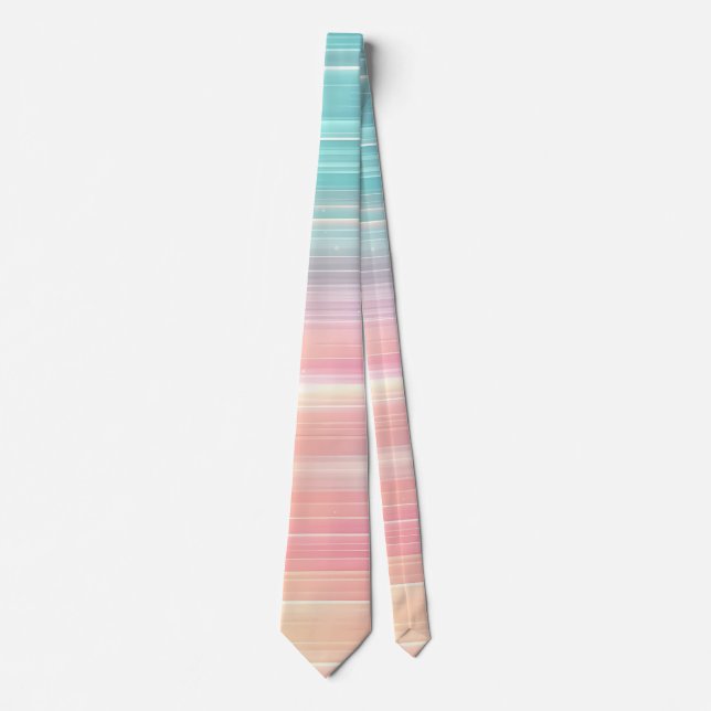 Trendy Pastel Stripe Gradient Colour Pattern Tie (Front)