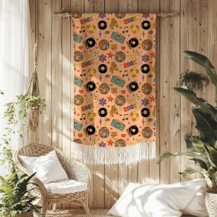 Trendy Pastel Throw Retro Groovy Blanket Design