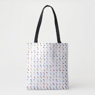Trendy Pastel Triangles on White Geometric Pattern Tote Bag