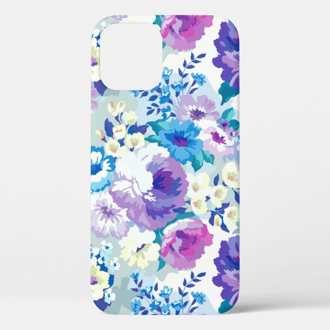 Trendy Pastel Watercolors Flowers Pattern Case-Mate iPhone Case (Back)