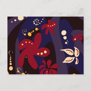Trendy Pattern accessories, black purple abstract Postcard