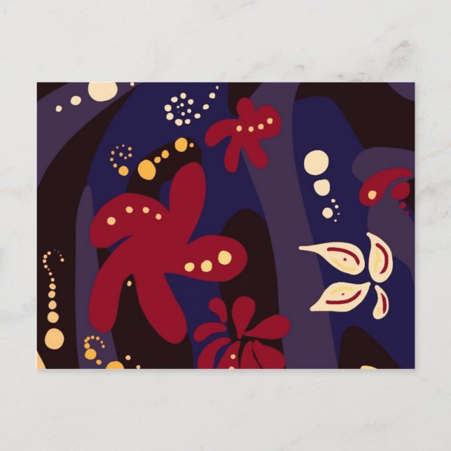 Trendy Pattern accessories, black purple abstract Postcard (Front)