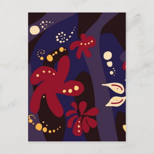 Trendy Pattern accessories, black purple abstract Postcard