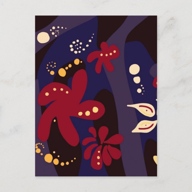 Trendy Pattern accessories, black purple abstract Postcard (Front)