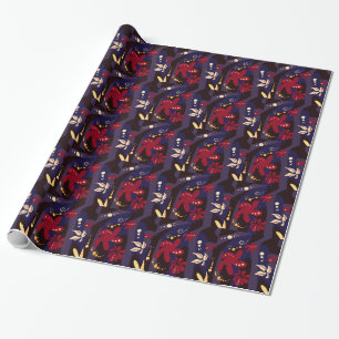 Trendy Pattern accessories, black purple abstract Wrapping Paper