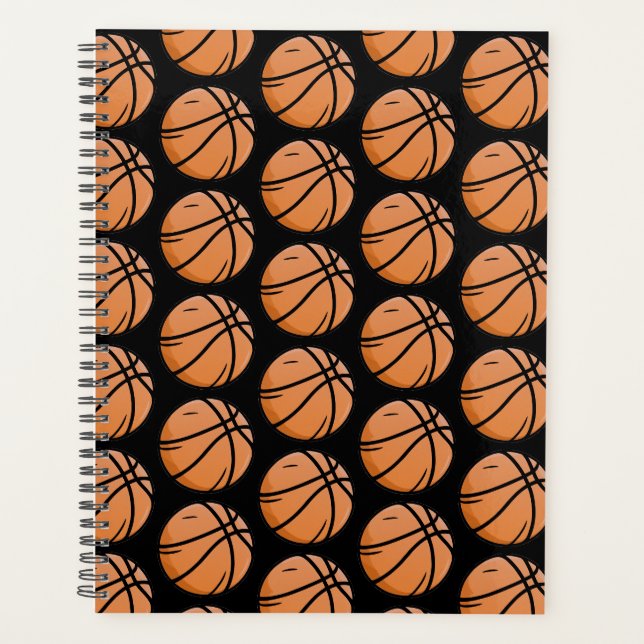 Trendy Pattern Basketball player and coach black   Planner (Front)