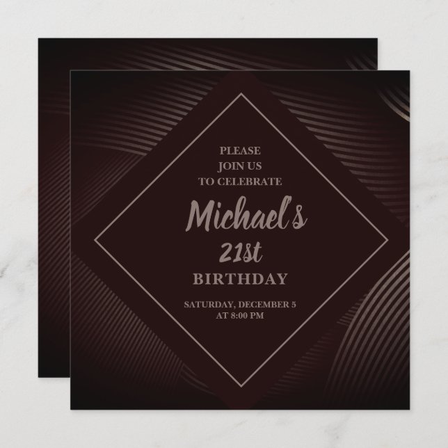 Trendy Pattern Birthday Invitation (Front/Back)